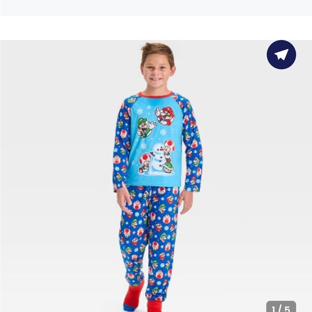 Nintendo Blue and Red Kids Pajama Set
